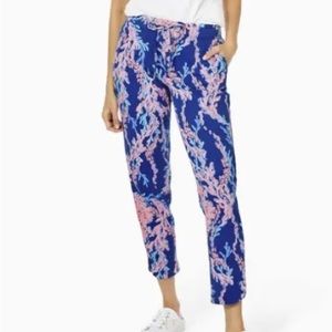 Lilly Pulitzer NWT Large Elora Pants Borealis Blue